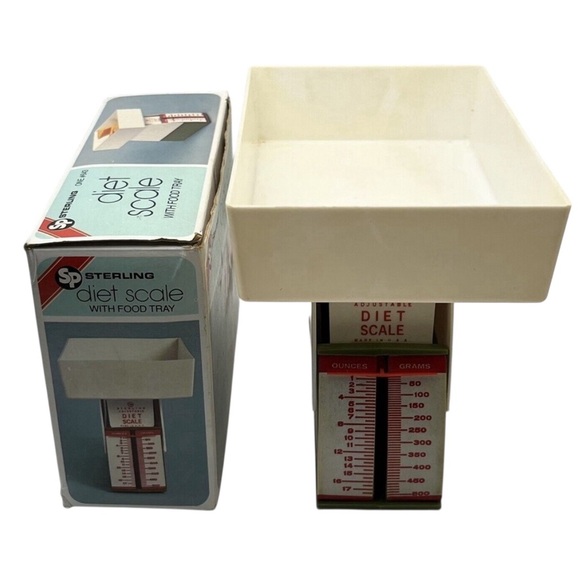 Sterling Plastics Co. Subsidary of Borden Inc. Other - Vintage 1983 Sterling Plastics Borden USA #643 Adjustable Diet Scale w Food Tray